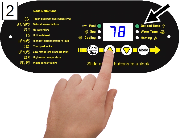 setting thermostats press desired temperature down manuals user aquacal landingpage resources